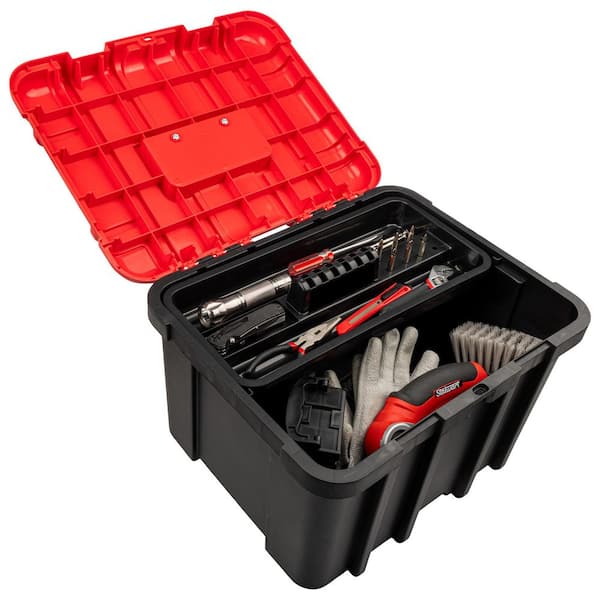 Stalwart 18. 7 in. L x 15.16 W Portable Plastic Toolbox Organizer