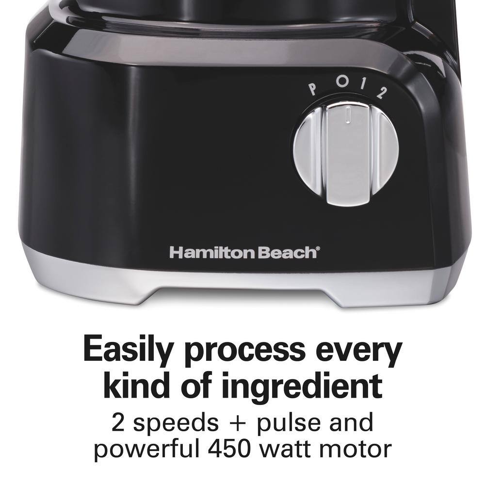 Hamilton Beach 8-Cup Black Food Processor with Bowl Scraper