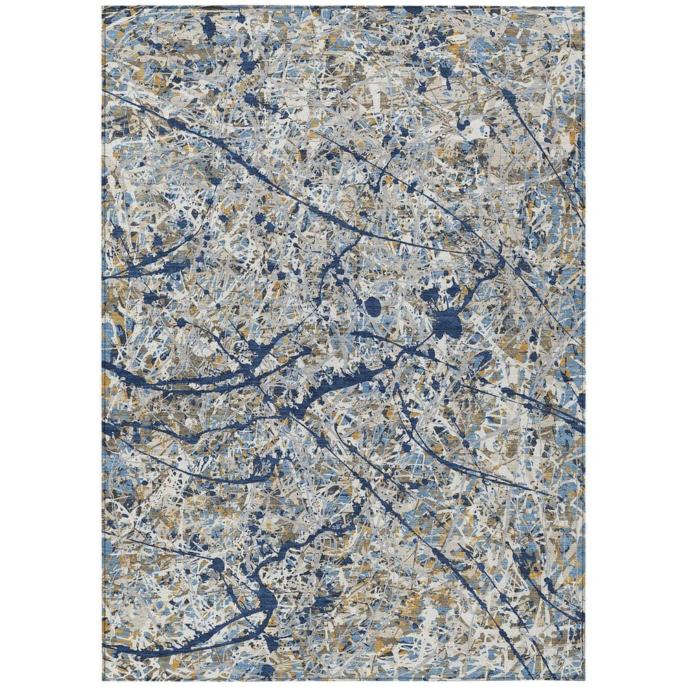 Chantille Machine Washable Indoor/Outdoor Abstract ACN2389 Navy 8 ft. x 10 ft. Area Rug price history on PriceWatchPro
