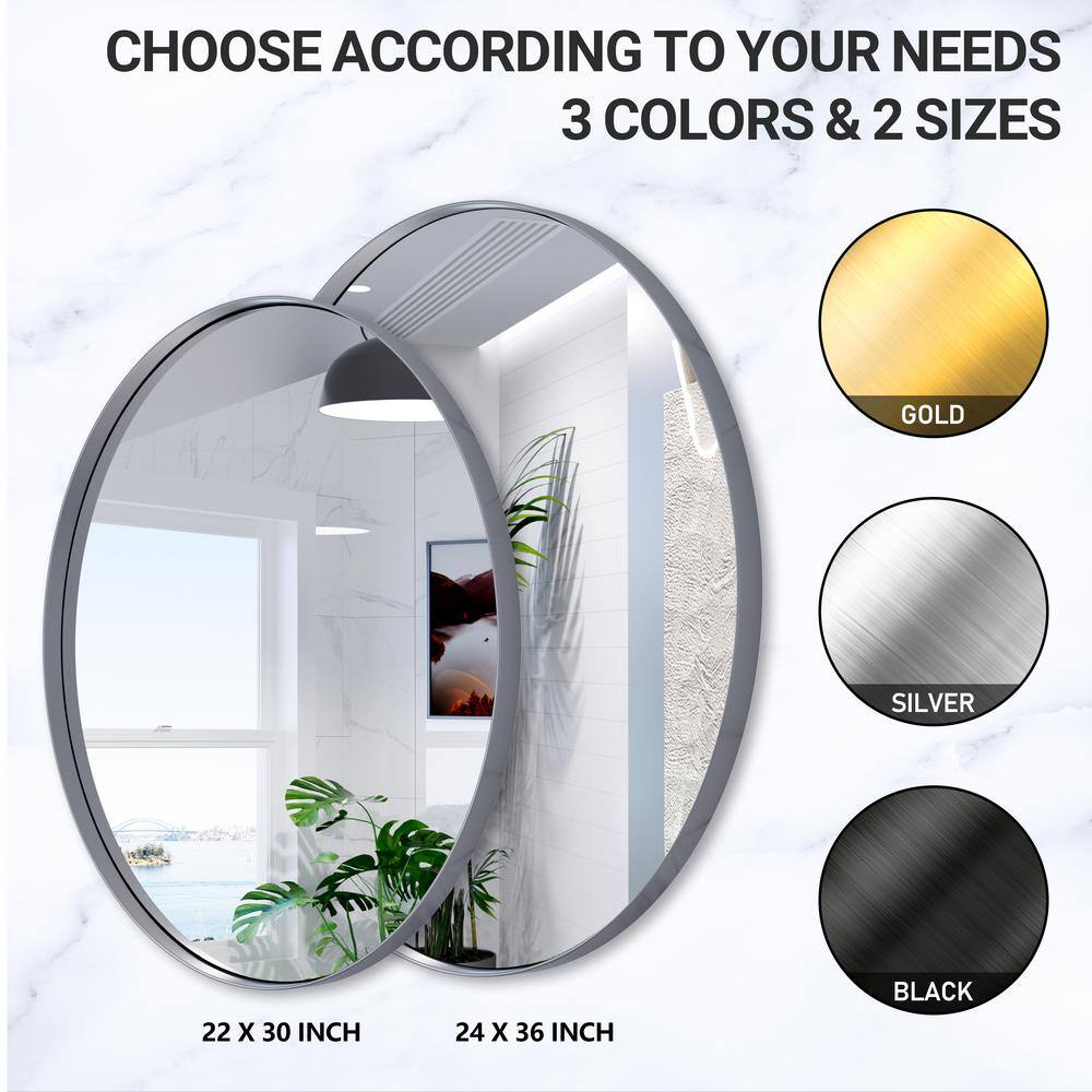 Oval Gold Stainless Steel Bathroom Vanity Mirror