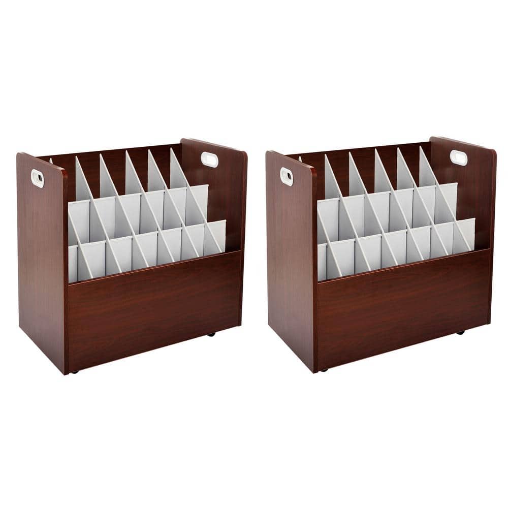 LOHONER Blueprint Storage Cabinet, Wooden Mobile Blueprint Holder for Roll  File, Construction Plan Holder for Office, 30 Slots