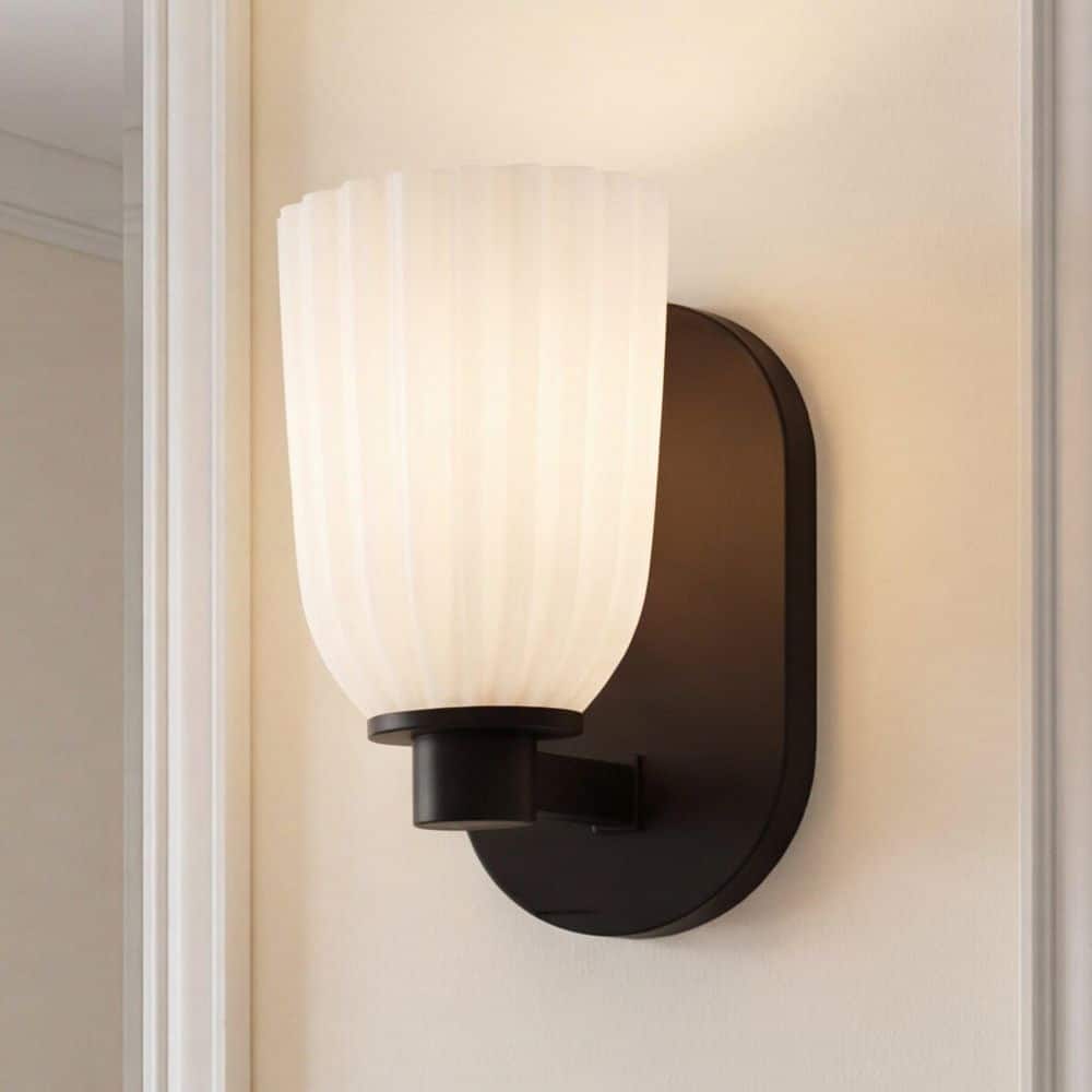 Baldwin 4.5 in. W x 8.75 in. H 1-Light Matte Black Transitional Wall Sconce price history on PriceWatchPro