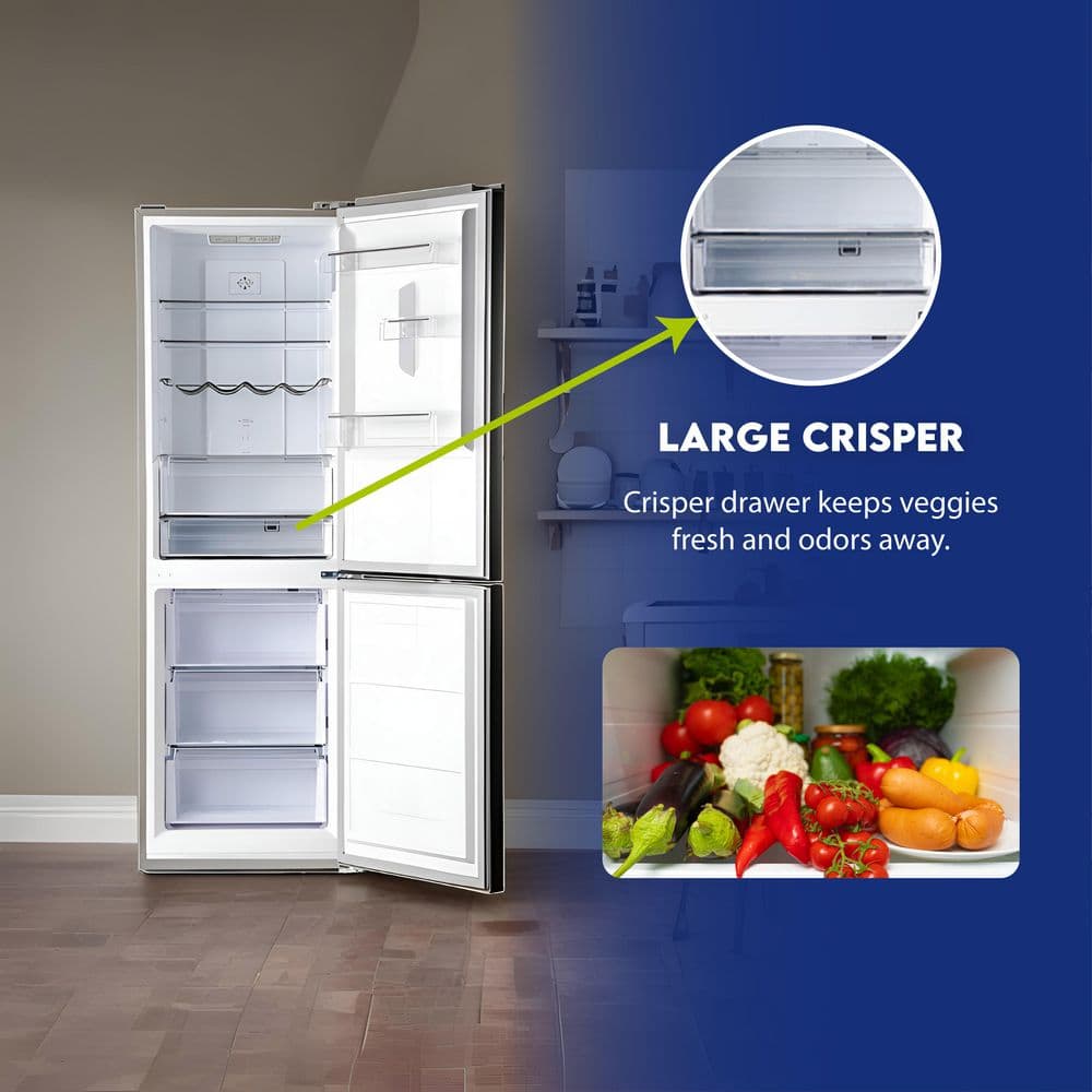 EcoSlim 11.5 cu.ft Stainless Steel Bottom Freezer Refrigerator with Wine Rack