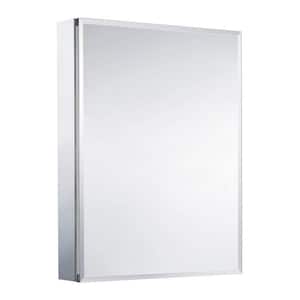 Framless 20 in. W x 26 in. H Recessed or Surface Mount Rectangular Bathroom Medicine Cabinet with Mirror in Polished