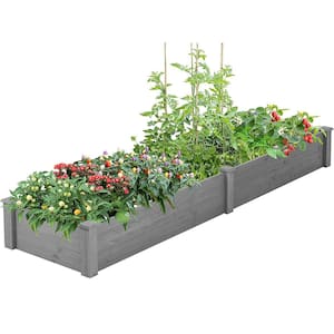96 in. L x 28 in. W x 10 in. H Cedar Wood Outdoor Large Long Raised Garden Bed Kit, Planter Box, Tool-Free Assembly