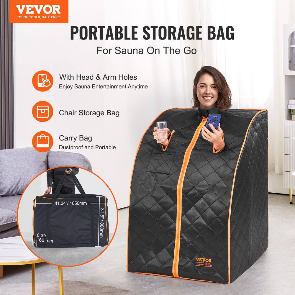Black Satin Portable Infrared Sauna Tent with Metal Frame