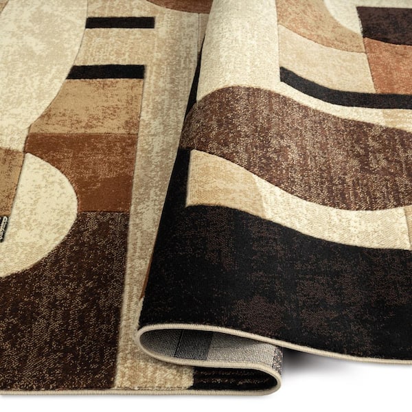 Home Dynamix Tribeca Jasmine Modern Area Rug, Abstract Brown/Beige