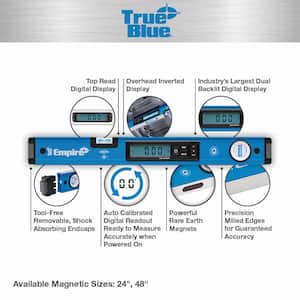 24 in. True Blue Magnetic Digital Box Beam Level with Case with 9 in. Magnetic Digital Torpedo Level