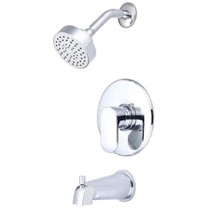 i1 1-Handle Wall Mount Tub and Shower Faucet Trim Kit in Polished Chrome (Valve not Included)