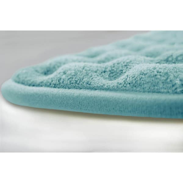 Bounce Comfort Plush Chenille Light Gray 17 in. x 24 in. Memory Foam 2-Piece Bath Mat Set