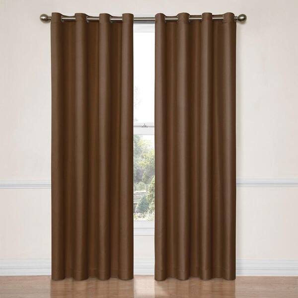 Eclipse Chocolate Thermal Grommet Blackout Curtain - 52 in. W x 84 in. L
