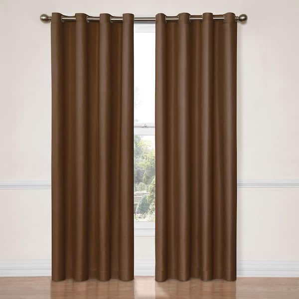 Eclipse Chocolate Thermal Grommet Blackout Curtain - 52 in. W x 95 in. L