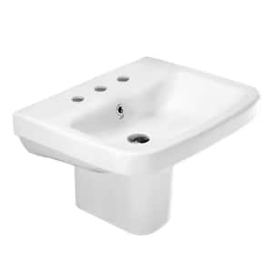 Noura Rectangular Wall Mounted Bathroom Sink in White