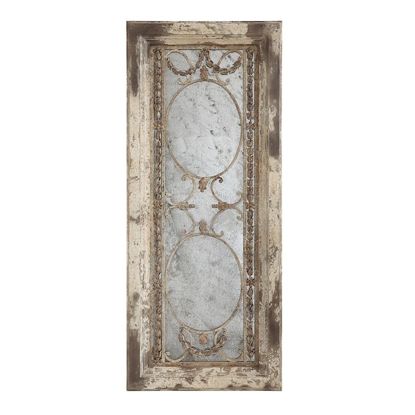 3R Studios Large Rectangle Gray Antiqued French Provincial Mirror (51.13 in. H x 21.88 in. W)
