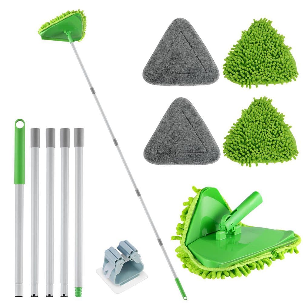 37 to 82 in. Triangle Mop Wall Scrubber with 4 Microfiber Chenille Pads for Walls Ceilings Windows Floors Baseboards price history on PriceWatchPro