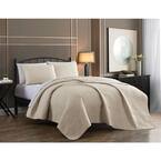 Yardley 3-Piece Ivory Embossed King Quilt Set