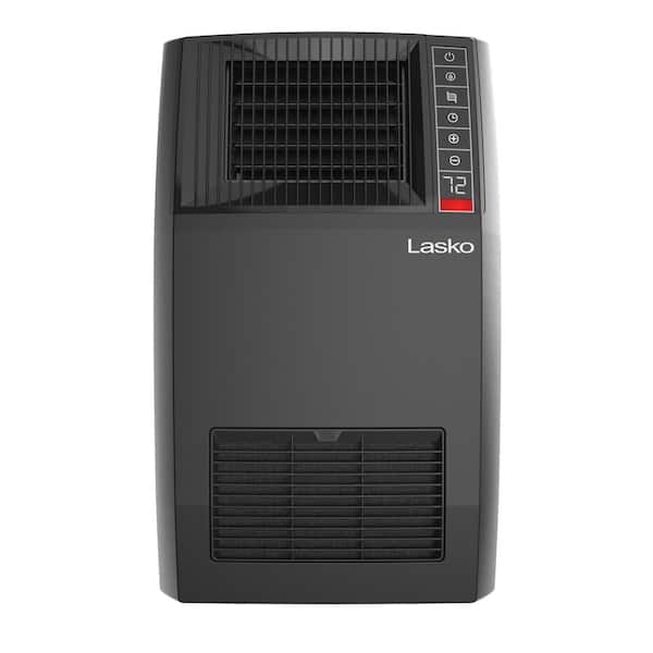 1500-Watt 20 in. Black Electric Console Ceramic Space Heater with Tip-Over Switch, Adjustable Louvers, Timer, Remote