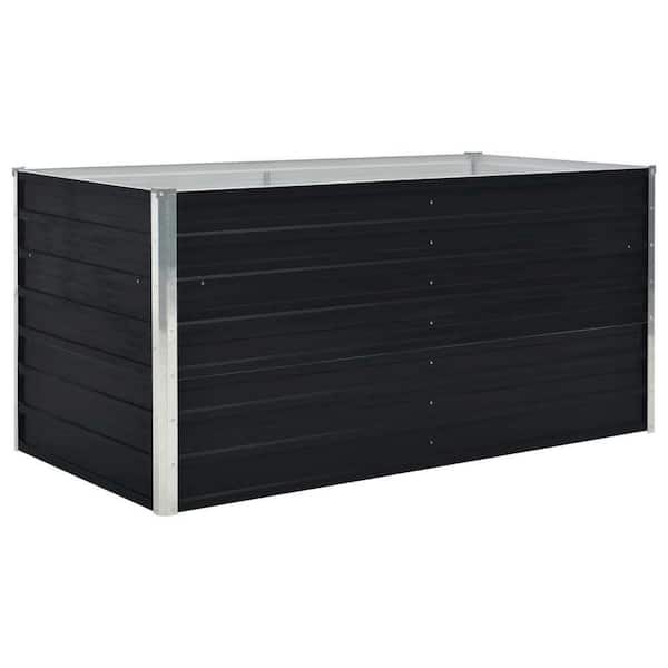 TIRAMISUBEST 63 in. W x 31.5 in. D x 17.7 in. H Anthracite Steel Garden Raised Bed