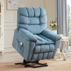 Blue Power Lift Chair with Adjustable Massage and Heating System, Recliner Chair with Remote Control