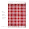 VHC BRANDS Gregor Red Gray White Plaid Woven Throw Blanket 84078
