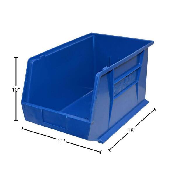 10 Gal. Plastic Durable Storage Bin with Lid in Blue (6-Pack) bin-381 - The  Home Depot