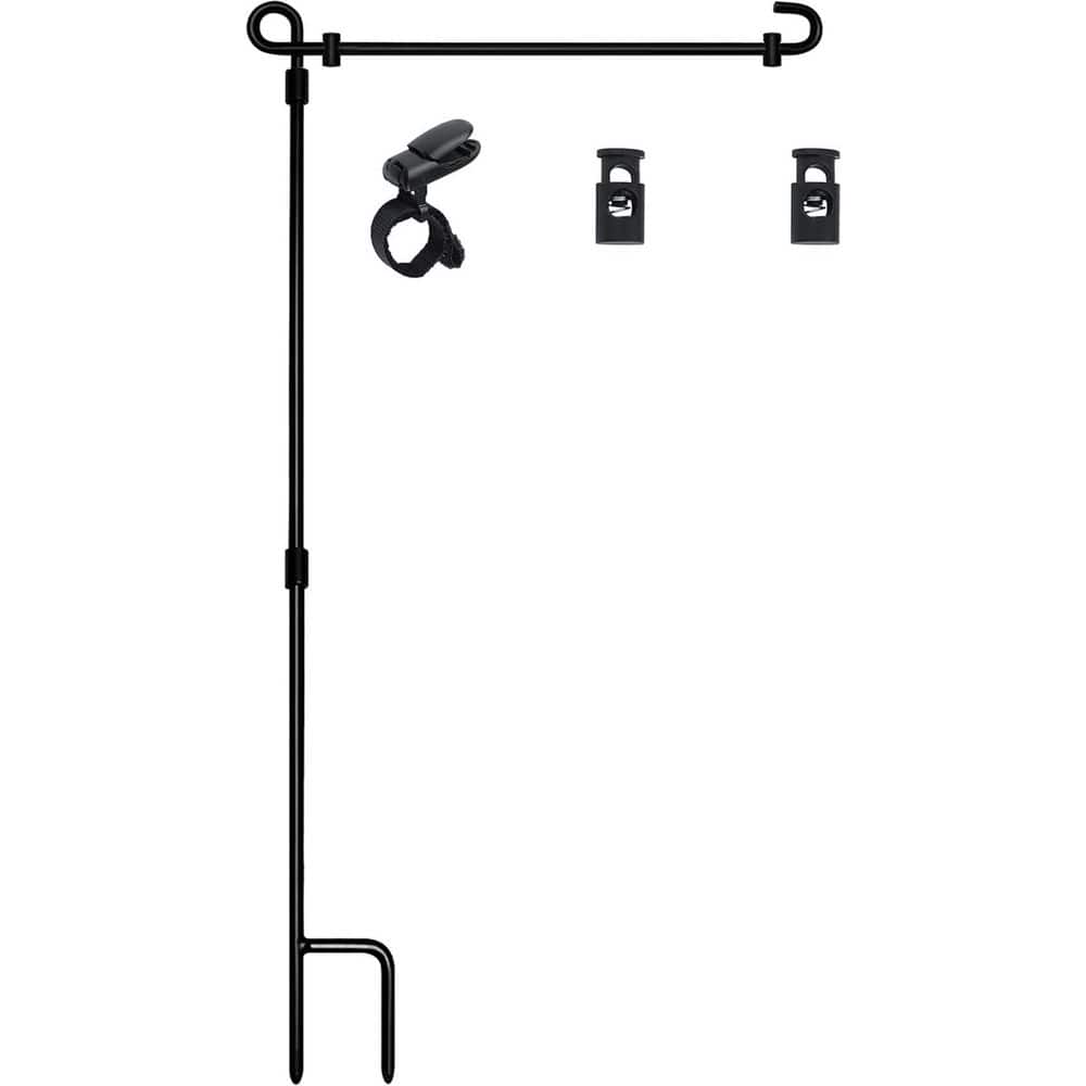 2.9 ft. Garden Flagpole Stand with American Police Flag, Metal Holder with Clip & Spring Stoppers, Rustproof Coated price history on PriceWatchPro