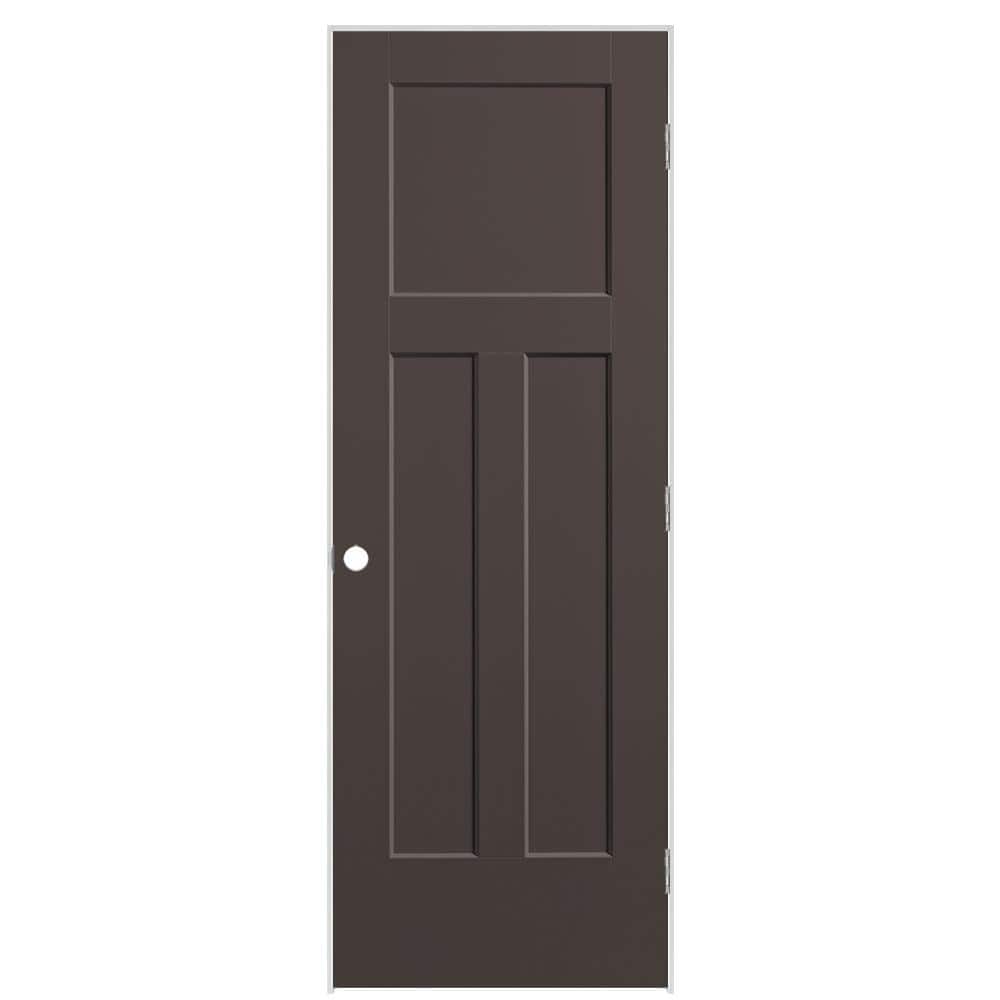 28 in. x 80 in. 3-Panel Winslow Left-Hand Solid Core Willow Wood Molded Composite Single Prehung Interior Door