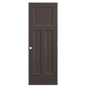 28 in. x 80 in. 3-Panel Winslow Left-Hand Hollow Core Willow Wood Molded Composite Single Prehung Interior Door