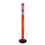 Three D Traffic Works 36 in. Orange Round Delineator Post and Base with ...