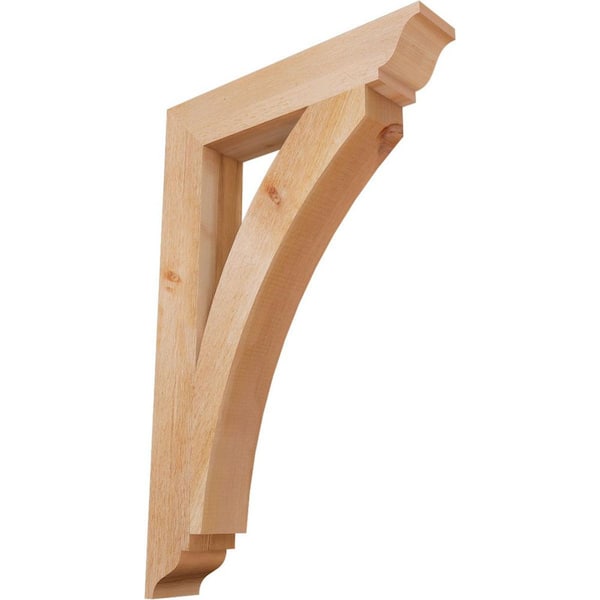 Ekena Millwork 4 in. x 34 in. x 22 in. Western Red Cedar Thorton Traditional Rough Sawn Bracket