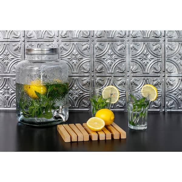 24.3 in. x 18.5 in. Empire Decorative 3D PVC Backsplash Panels in Crosshatch Silver (12-Pieces)
