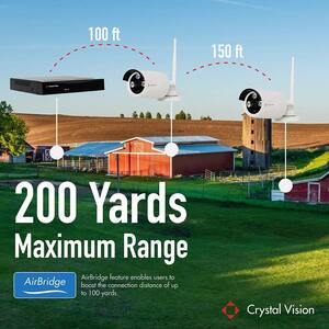 8-Channel Wireless 1080p Full HD 2MP 2TB Hard Drive Surveillance System with 4 Standard Cameras