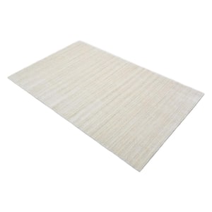 Harbor Solid Solid Ivory 5 ft. x 8 ft. Hand Loomed Area Rug