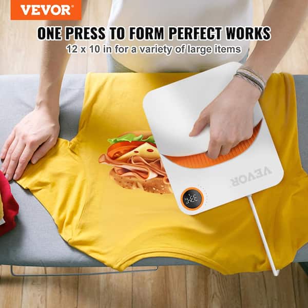 VEVOR Heat Press Machine,10x12inches Portable Shirt Printing Multifunctional Sublimation Transfer Heat Press Machine Teflon Coated Easy Iron-On