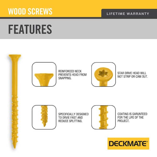 DECKMATE #9 x 3 in. Tan Star Flat-Head Wood Deck Screw 10 lbs.-Box (730-Piece)