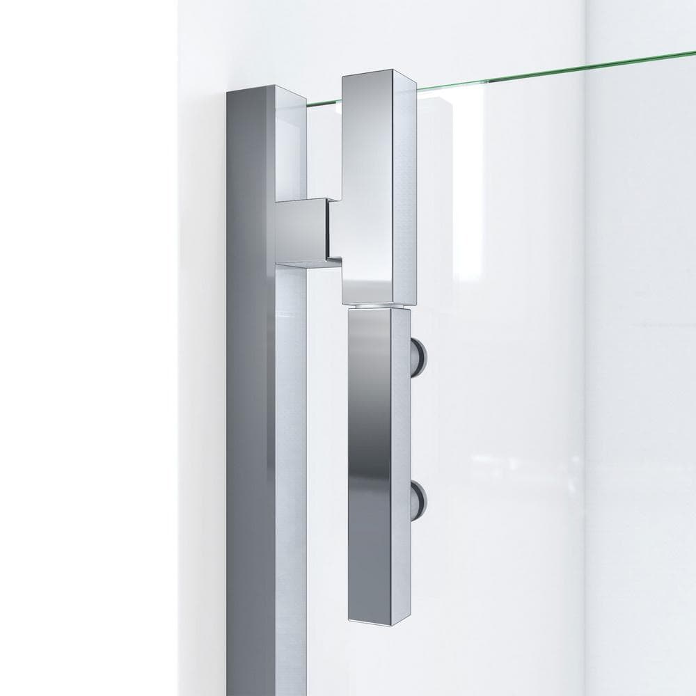 Matte Black Frameless Pivot Shower Door with Clear Glass
