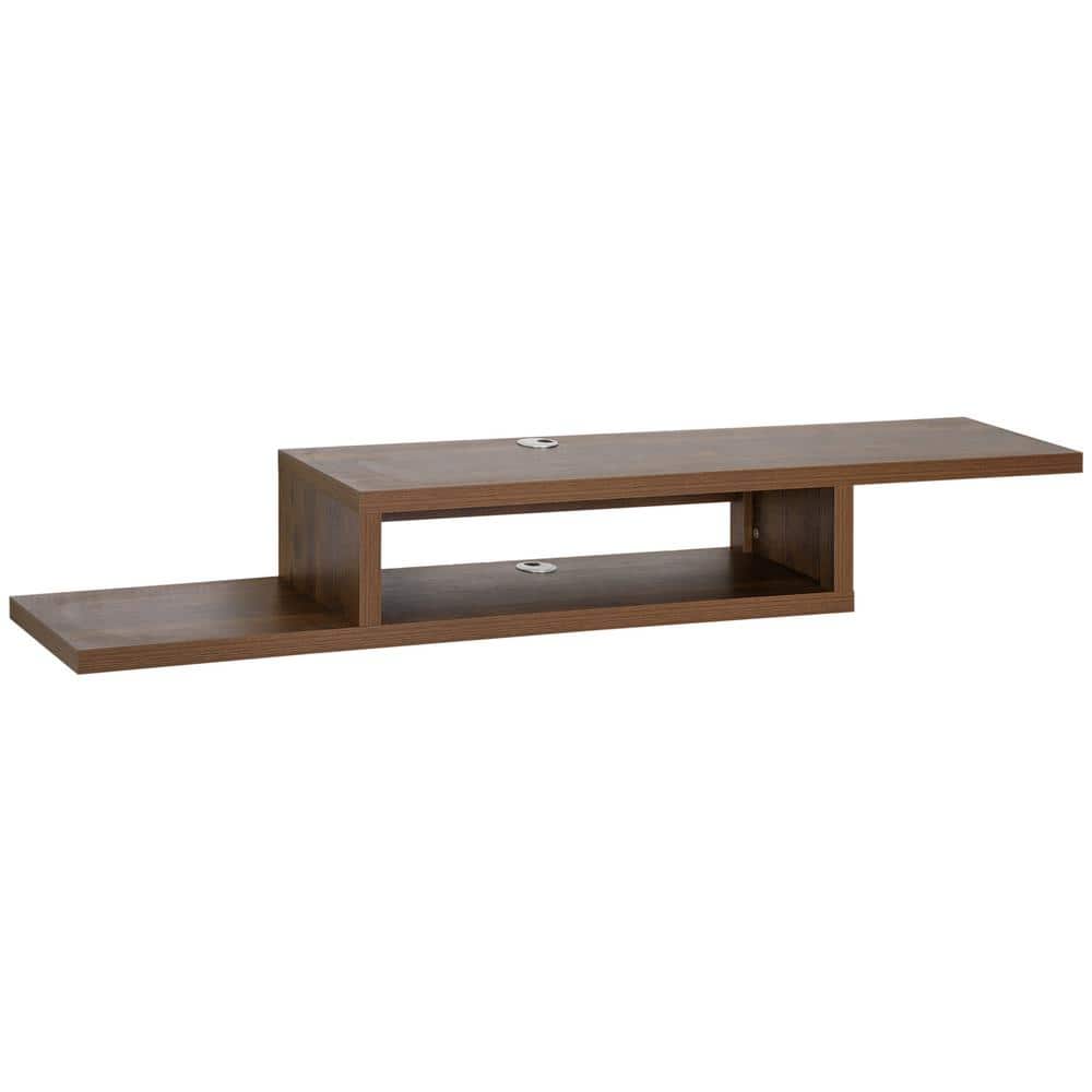 Modern 60 in. W x 11.75 in. D Walnut Particle Board Floating Decorative Wal