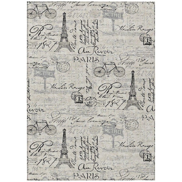 Chantille Machine Washable Indoor/Outdoor Abstract ACN2209 Beige 8 ft. x 10 ft. Area Rug