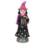 Friendly Witch with LED Sparkle Jar Garden Statue