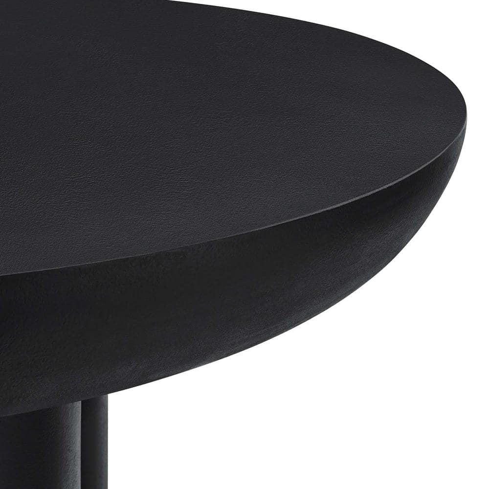 Caspian Black Round Concrete and MDF Dining Table