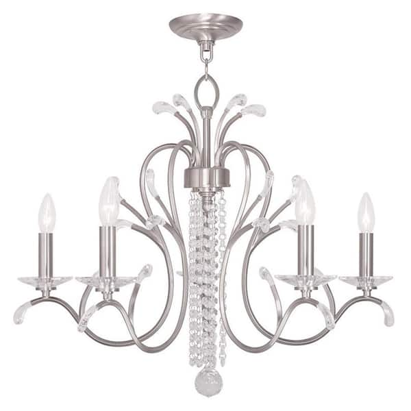 Livex Lighting Serafina 5 Light Brushed Nickel Chandelier