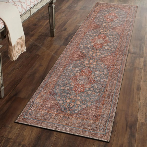 Marin Persian Style Machine Washable Multi 2 ft. 6 in. x 8 ft. Runner Rug