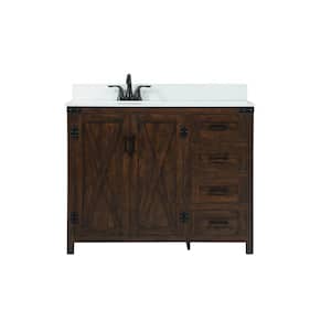 Simply Living 42 in. W x 19 in. D x 34 in. H Bath Vanity in Expresso with Ivory White Engineered Marble Top