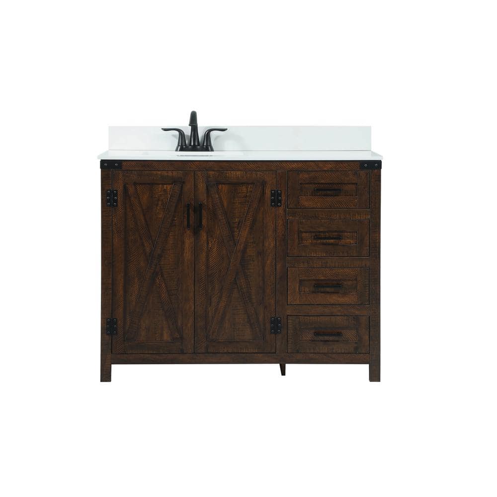 Timeless Home 42 in. W x 19 in. D x 34 in. H Bath Vanity in Expresso with I