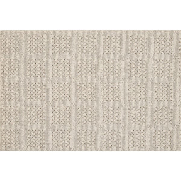 Natural Harmony Desert Springs - Blanc - White 13.2 ft. 33.94 oz. Wool Pattern Installed Carpet