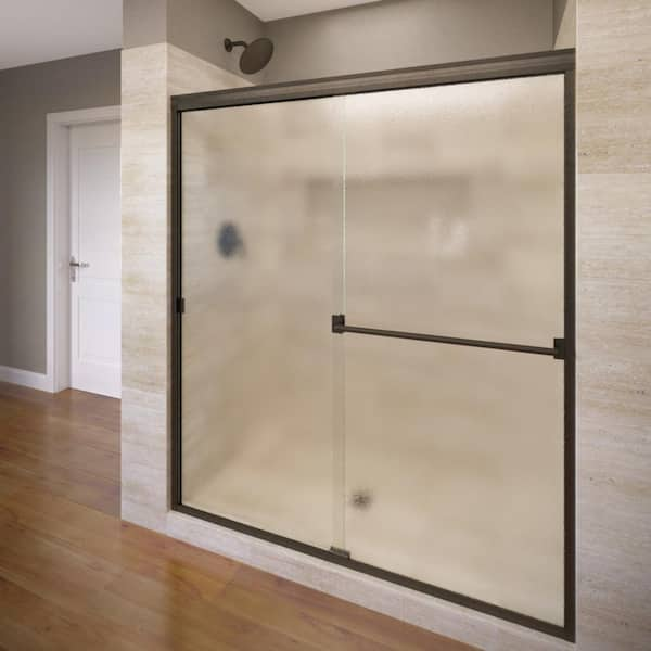 Basco Classic 44 in. x 70 in. Semi-Frameless Sliding Shower Door in Oil Rubbed Bronze