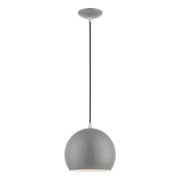 AVIANCE LIGHTING Branbury 1-Light Shiny Light Gray Globe Pendant