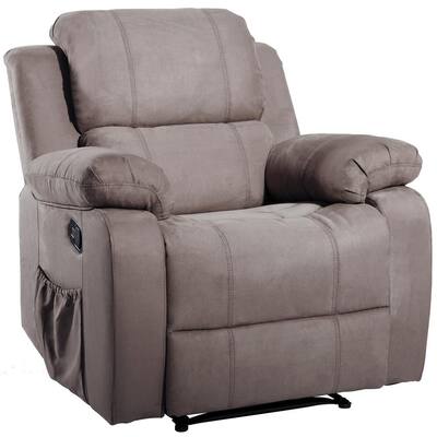 Gray Heated Massage Recliner Chair with 8 Vibration Motors