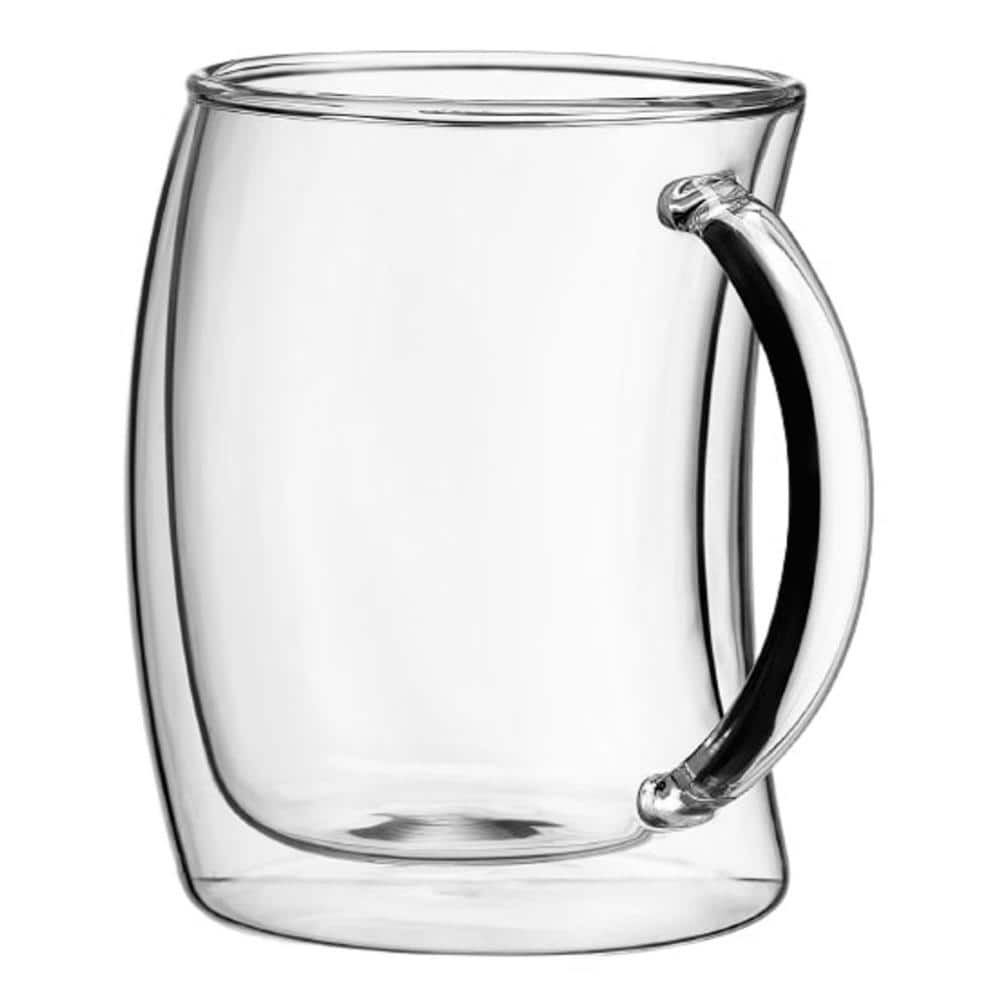Joyjolt Caleo Collection Glass Coffee Cups - Set Of 4 Double Wall Insulated  Mug Glass - 13.5-ounces : Target