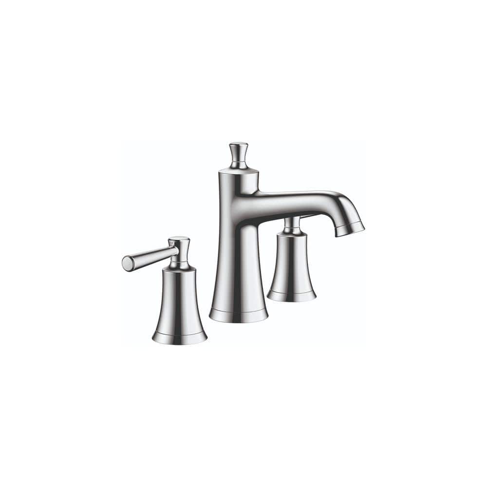 Joleena Transitional Chrome Widespread Bathroom Faucet